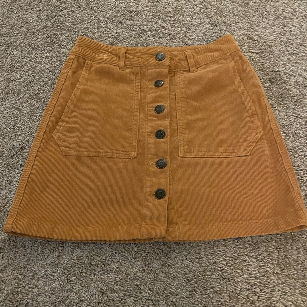 Wild Fable Corduroy Button-Front Brown Skirt
